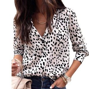 Women’s spotted black and white blouse